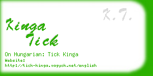 kinga tick business card